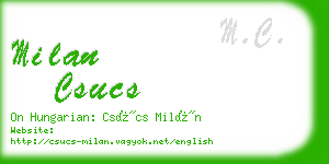 milan csucs business card